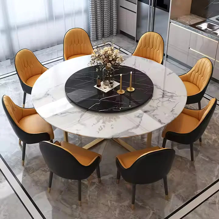 Modern Round Marble Dining Set