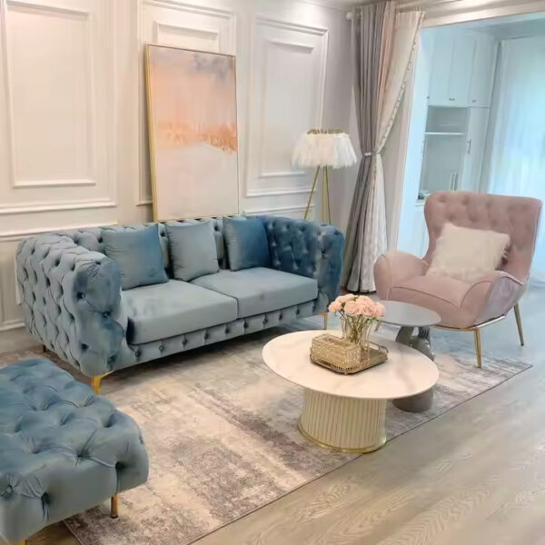 Light Luxury Fabric pink Velvet Chair - Image 2