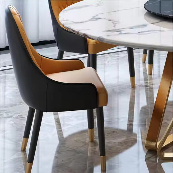 Modern Round Marble Dining Set - Image 2